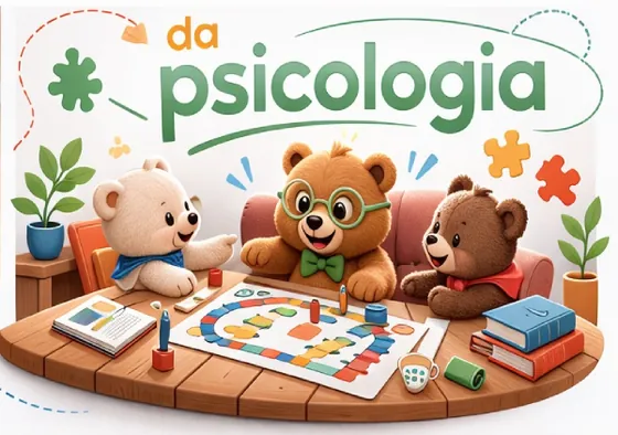 Ilustração de ursos jogando um jogo de tabuleiro terapêutico