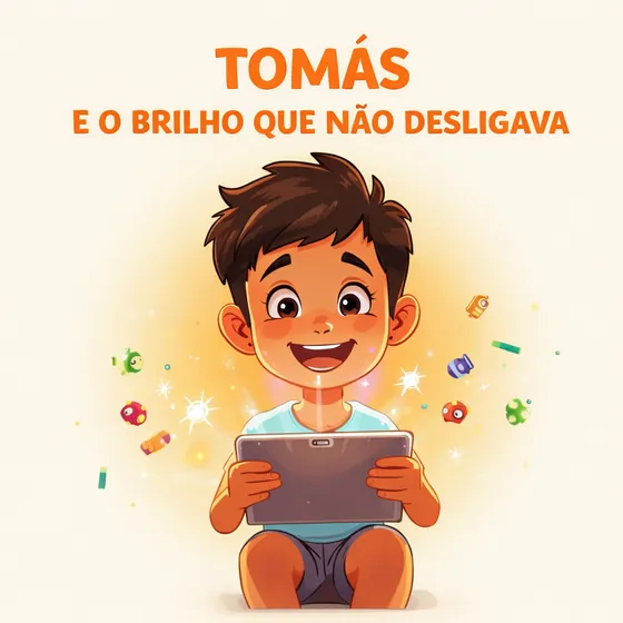 Capa do livro infantil Tomás e o Brilho que Não Desligava
